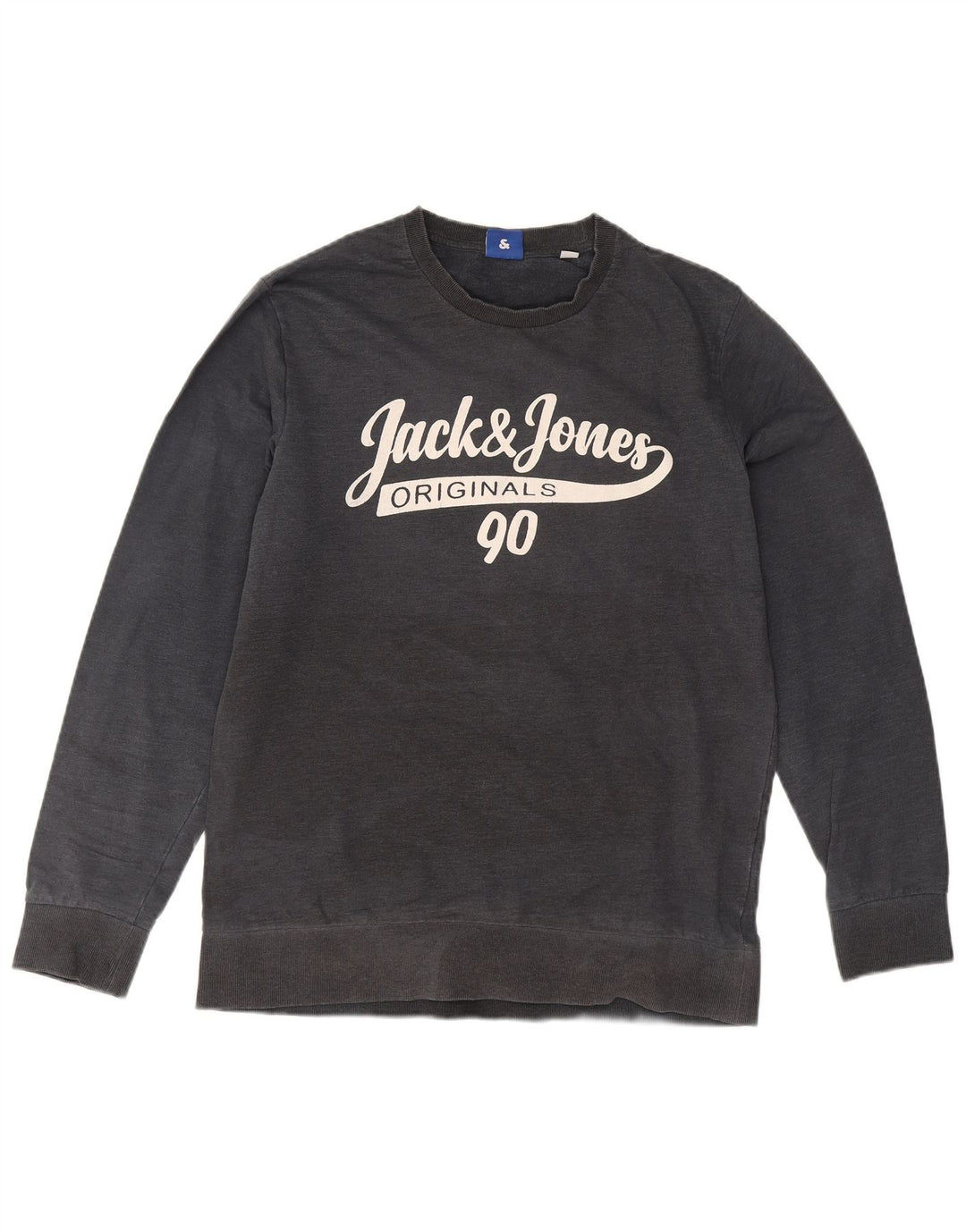 Jack & Jones Felpa grafica da uomo Maglione grande cotone grigio