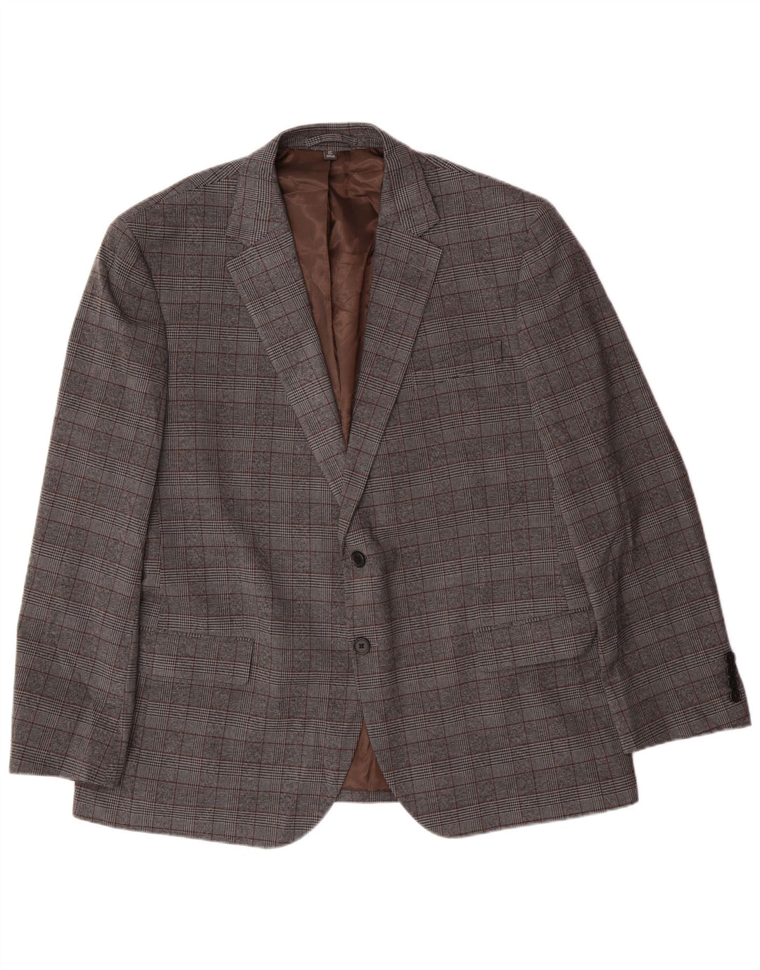 Giacca blazer a 2 bottoni da uomo Marks & Spencer UK 46 3XL Poliestere a quadri grigio