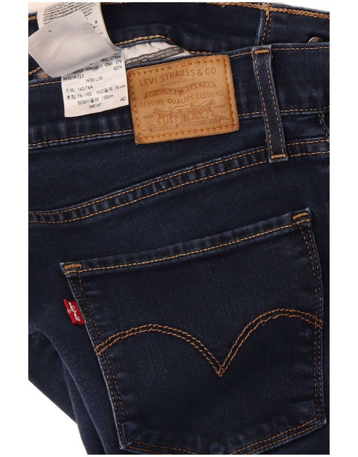 Jeans dritti a vita alta Levi's 724 da donna W30 L30 cotone blu navy