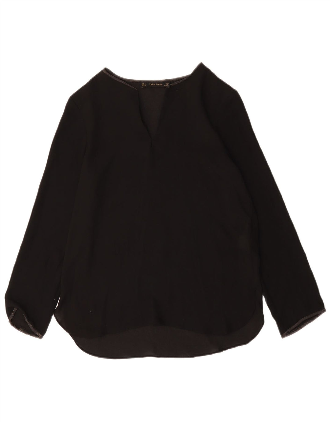 Top Zara da donna a maniche lunghe UK 10 Small Nero Poliestere