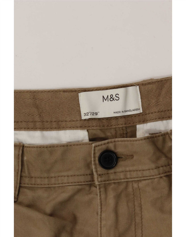 Pantaloni cargo dritti da uomo Marks & Spencer W32 L29 cotone beige