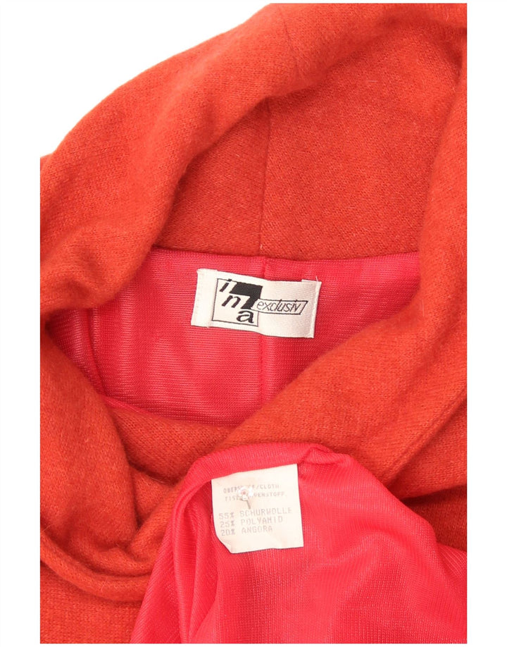 Abito maglione vintage da donna UK 14 lana arancione media
