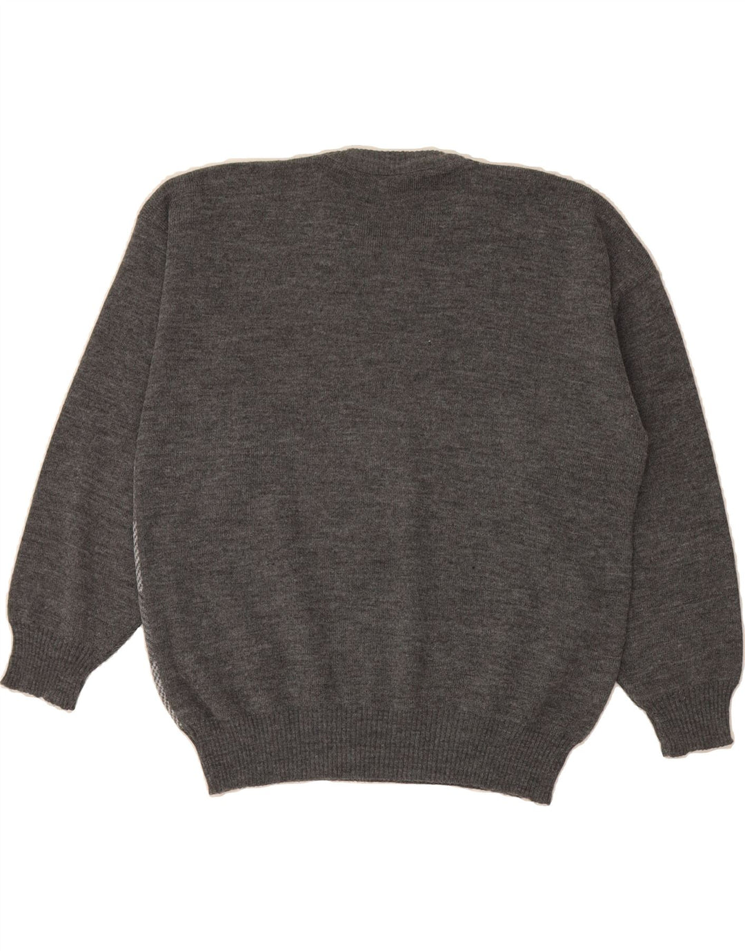 VINTAGE Mens Crew Neck Jumper Sweater XL Grey Check Polyacrylic Vintage Vintage and Second-Hand Vintage from Messina Hembry 