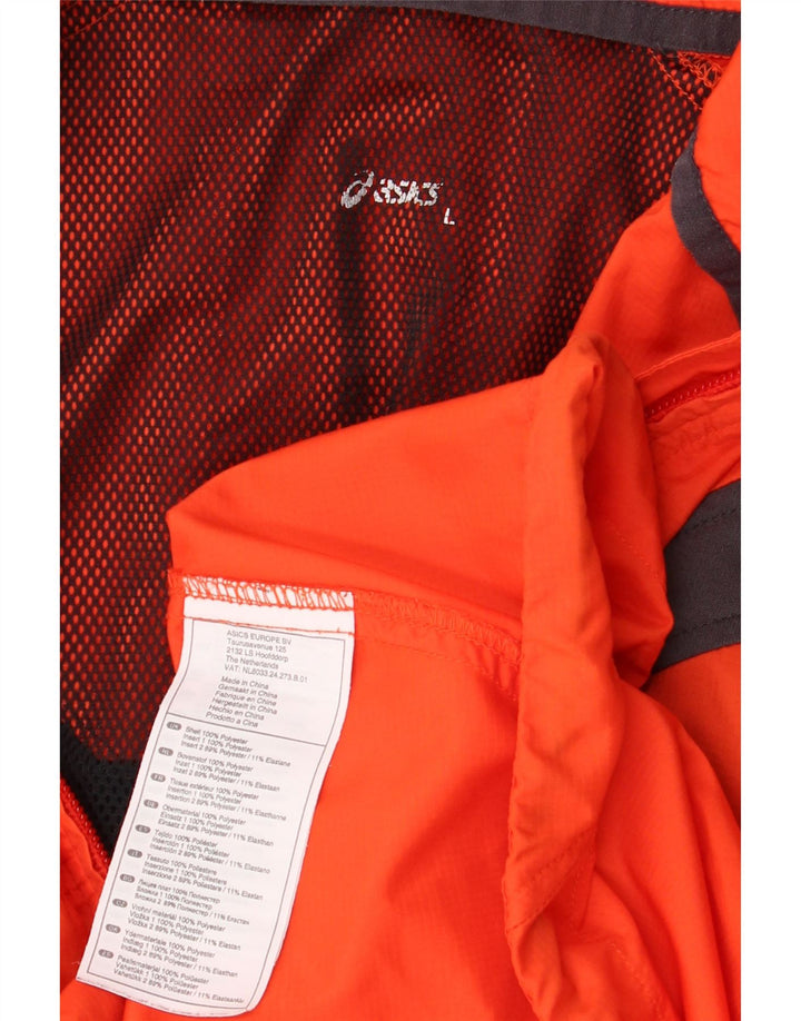 Giacca antipioggia ASICS da uomo UK 40 Large Arancione Colourblock Poliestere