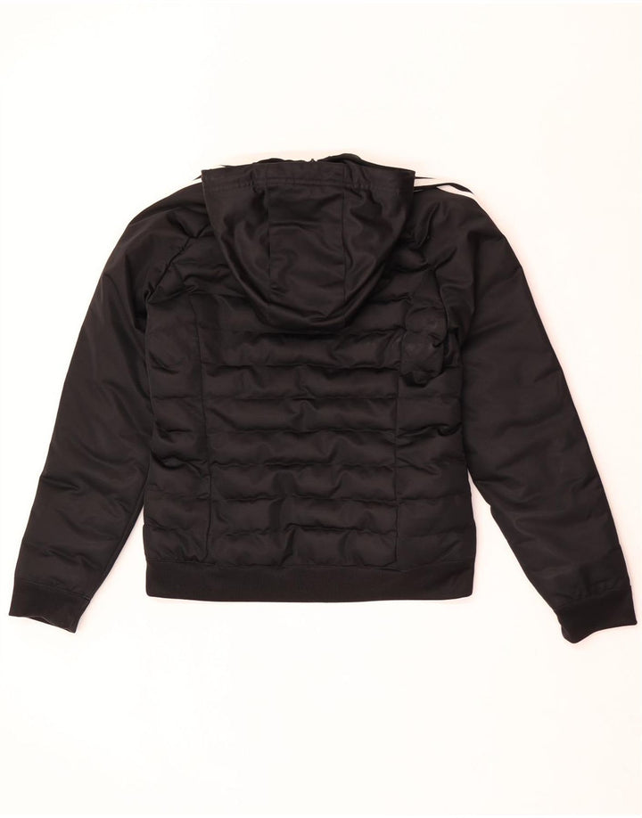 Giacca imbottita con cappuccio da donna Adidas UK 12 Medium Nero Poliestere