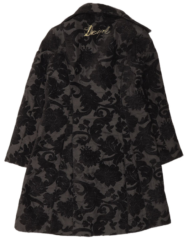 Desigual Cappotto da donna vestibilità regolare EU 42 Large Nero Floreale Moderno