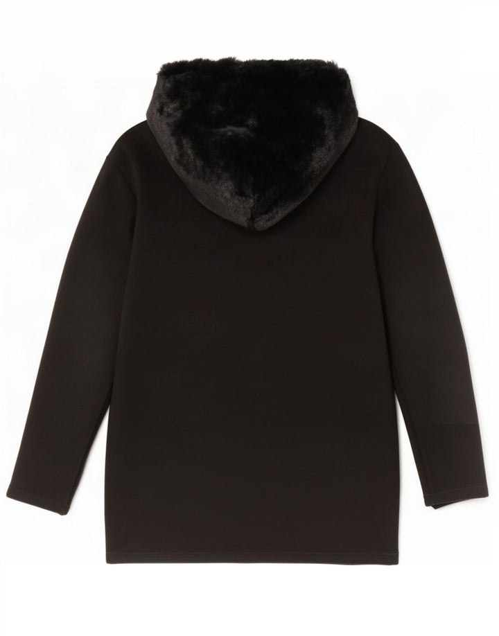Maglione con cappuccio oversize con zip e collo da donna Zara UK 10 piccolo poliestere nero