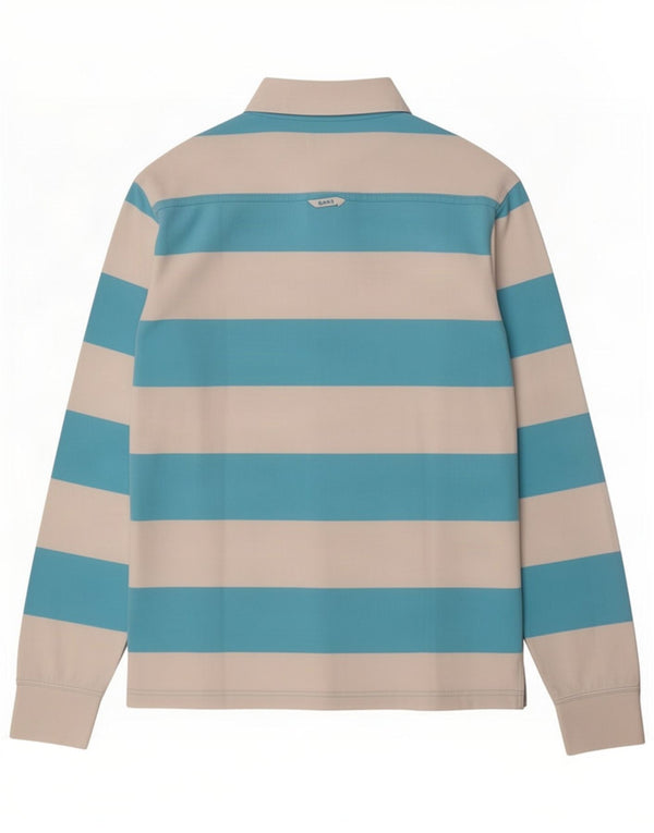 Polo da rugby da uomo a maniche lunghe Gant 2XL cotone a righe blu