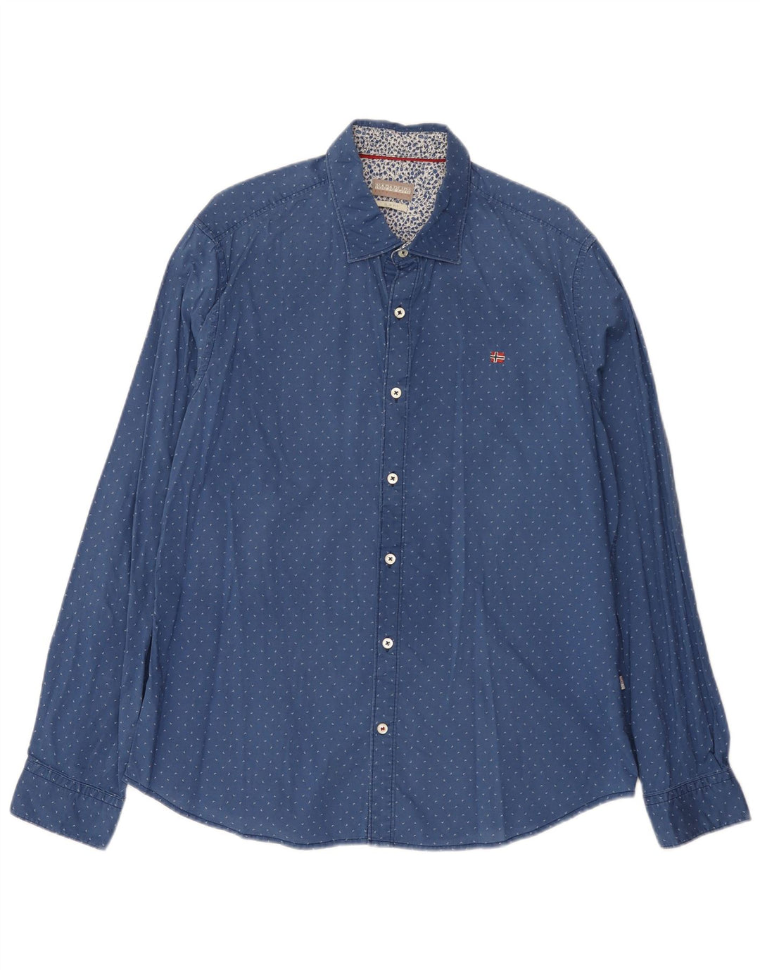 Camicia Napapijri da uomo con motivo astratto 2XL in cotone blu