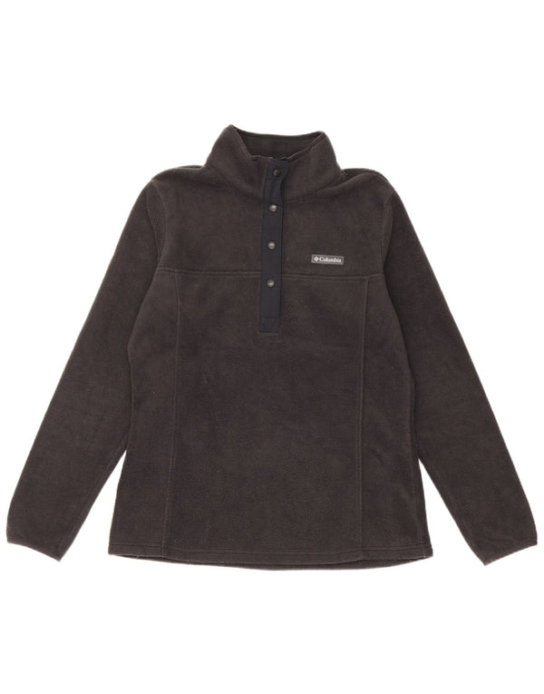 Maglione in pile da donna Columbia con collo a bottoni UK 12 poliestere nero medio