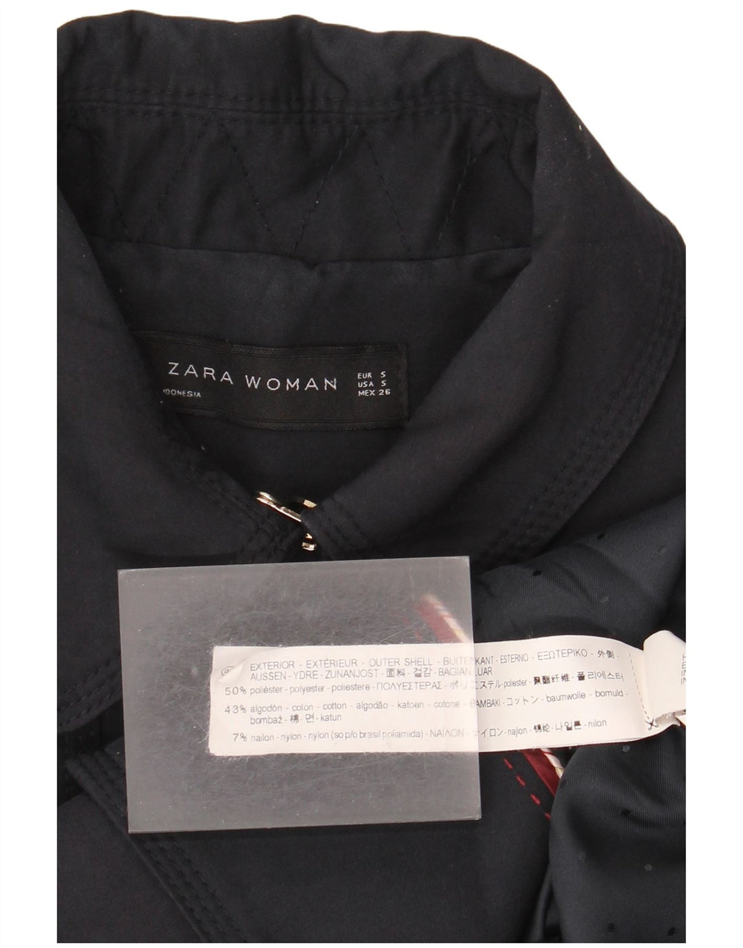 Trench doppiopetto da donna Zara UK 10 piccolo poliestere blu navy