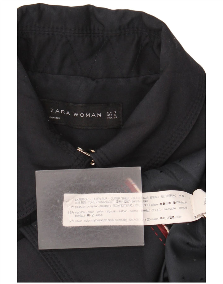Trench doppiopetto da donna Zara UK 10 piccolo poliestere blu navy