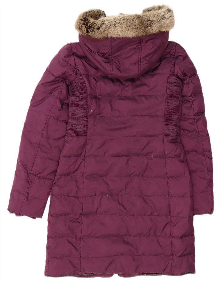 JOULES Cappotto imbottito oversize con cappuccio da donna UK 8 piccolo poliestere viola