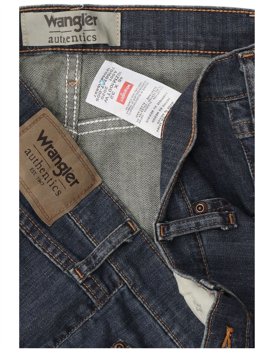 Jeans dritti da uomo Wrangler W46 L32 cotone blu