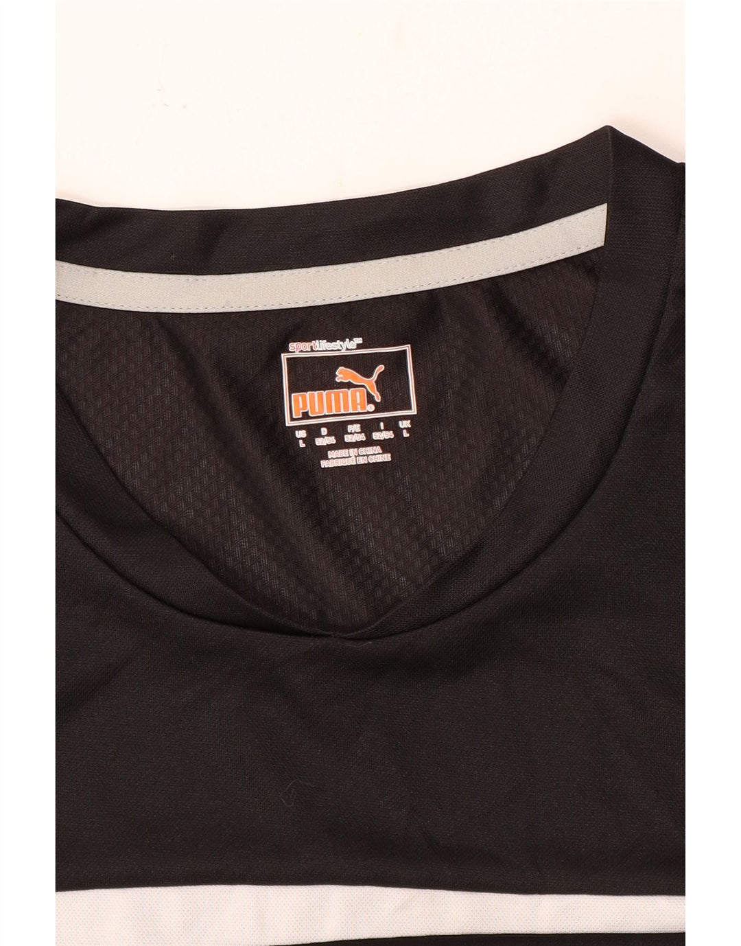 T-shirt da uomo Puma Top Large nera color block