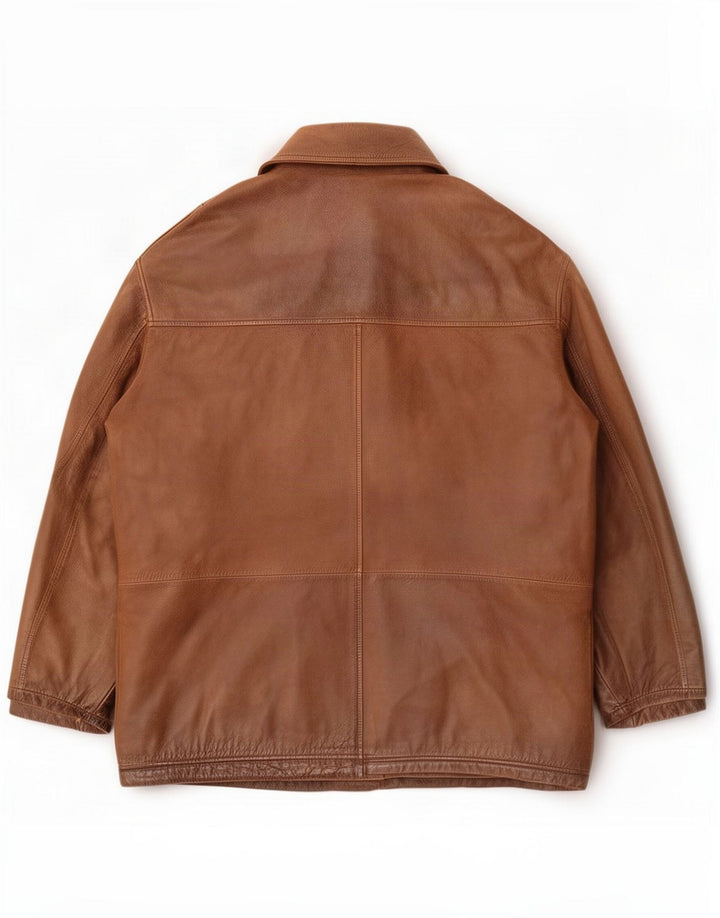 Giacca in pelle da uomo Trapper UK 50 5XL Marrone