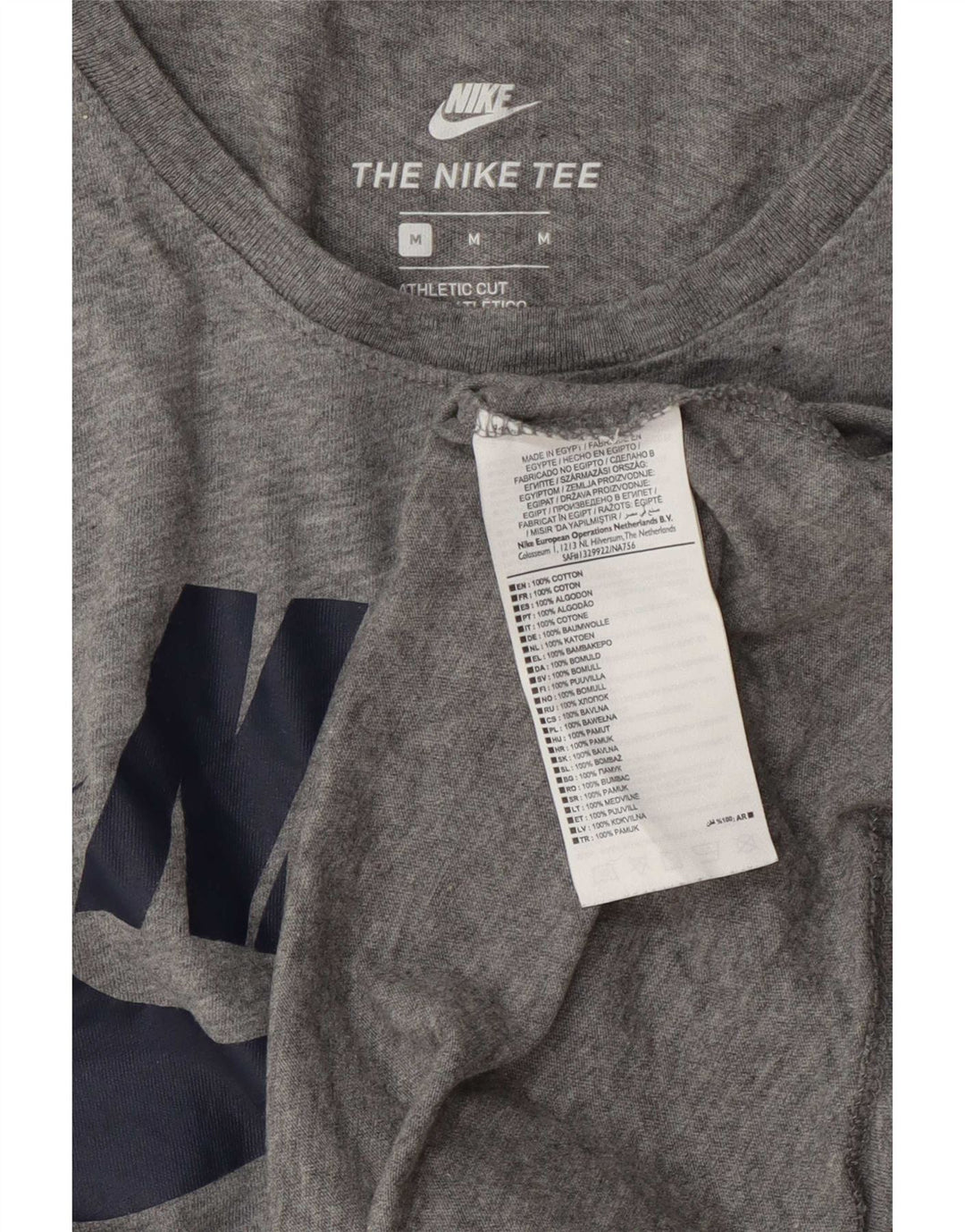 T-shirt grafica Nike da uomo con taglio atletico, cotone grigio medio