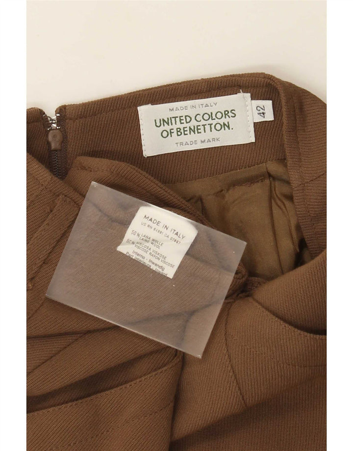 Gonna a tubino da donna Benetton IT 42 Media W26 Marrone Lana