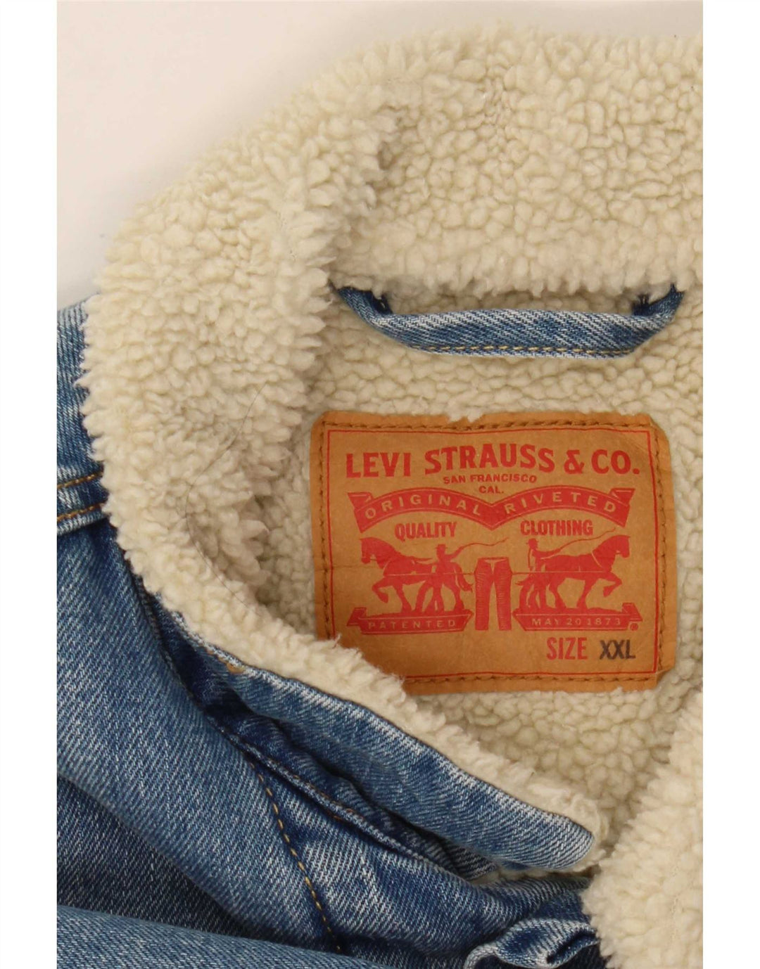 Levi's Giacca in denim Sherpa da uomo UK 44 2XL Cotone blu