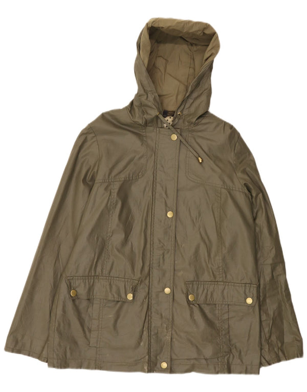 Giacca cerata oversize con cappuccio da donna Marks & Spencer UK 10 piccola verde