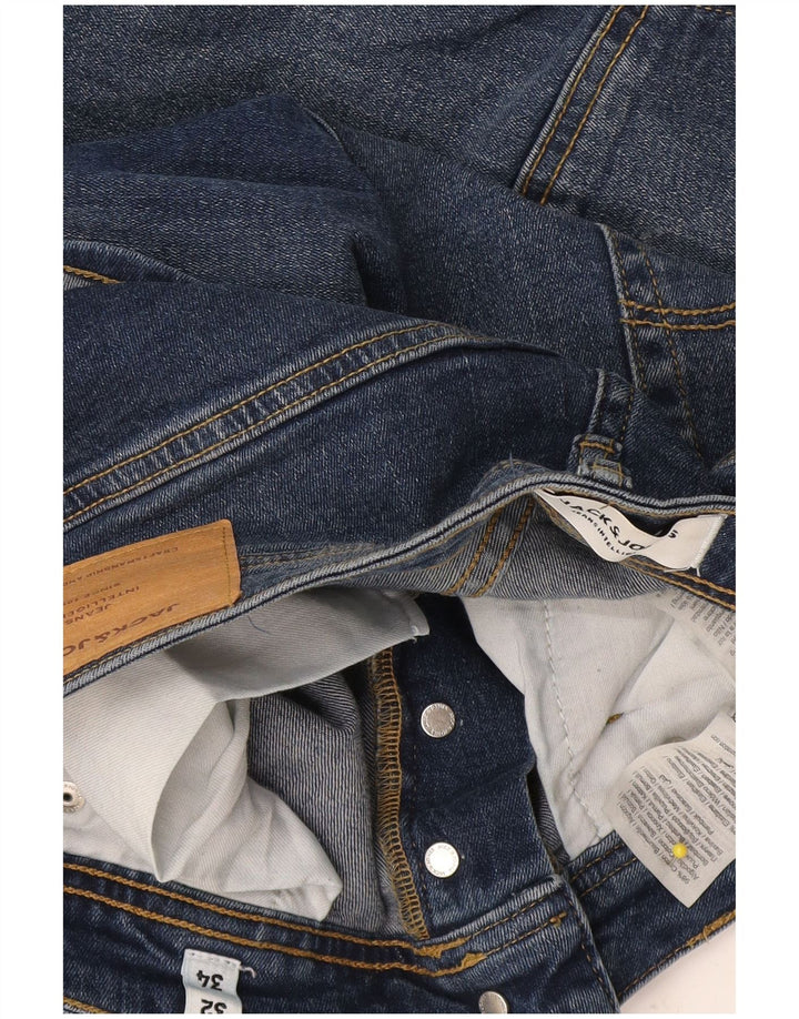 Jack & Jones Uomo GLENN Slim Jeans W32 L34 Cotone Blu
