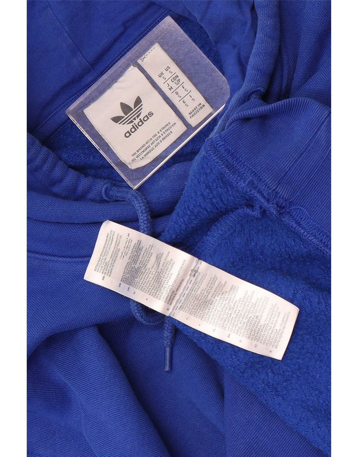 Felpa con cappuccio da uomo Adidas Small in cotone blu