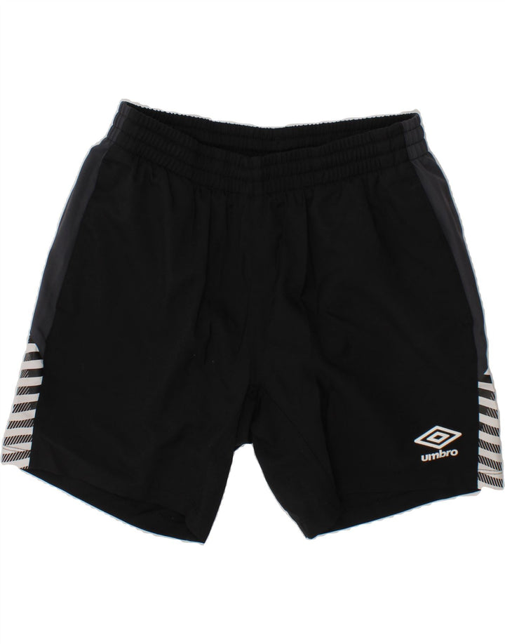 UMBRO Boys Sport Shorts 11-12 Years Large Black Polyester Vintage Umbro and Second-Hand Umbro from Messina Hembry 