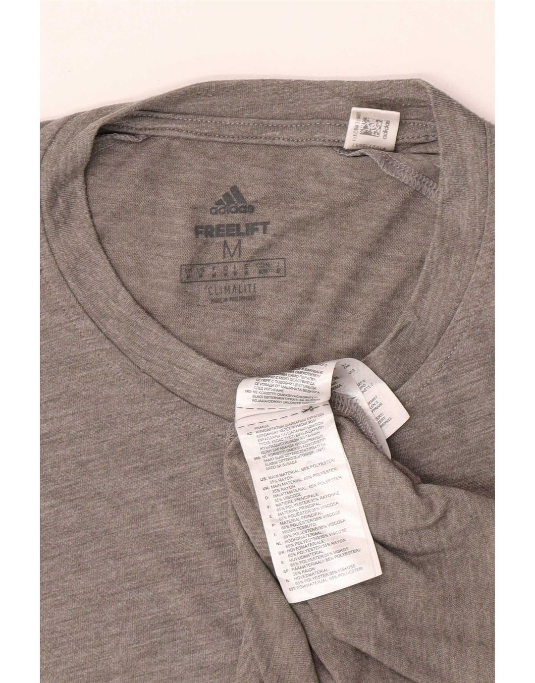T-shirt Adidas Climalite da uomo Top in poliestere grigio medio