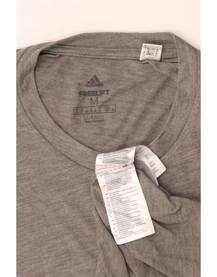 T-shirt Adidas Climalite da uomo Top in poliestere grigio medio