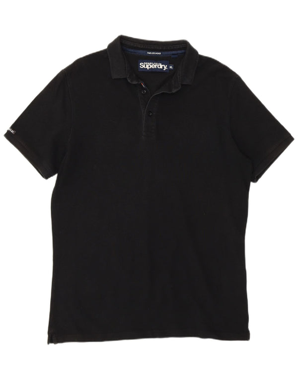 Polo da uomo SUPERDRY XL in cotone nero