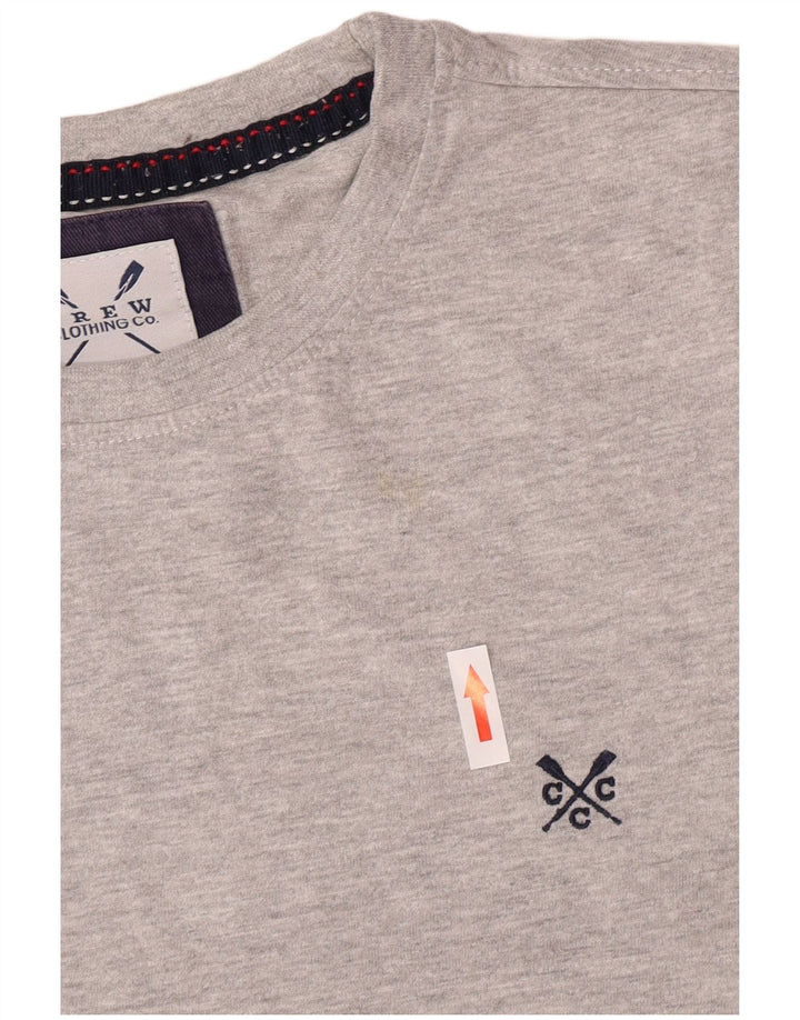 Crew Clothing T-shirt da uomo Top piccola in cotone grigio