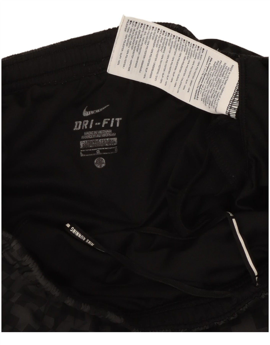 Pantaloncini sportivi Nike da uomo Dri Fit grandi neri geometrici in poliestere