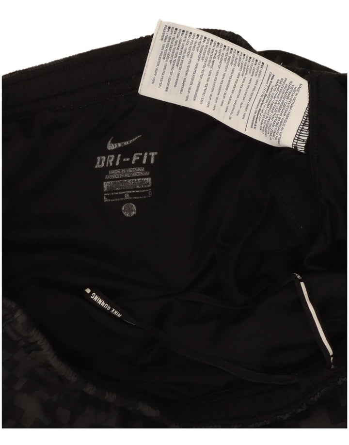 Pantaloncini sportivi Nike da uomo Dri Fit grandi neri geometrici in poliestere