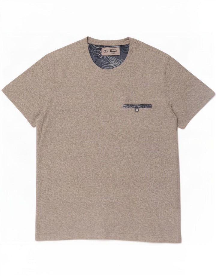T-shirt da uomo Penguin Top grande in cotone grigio