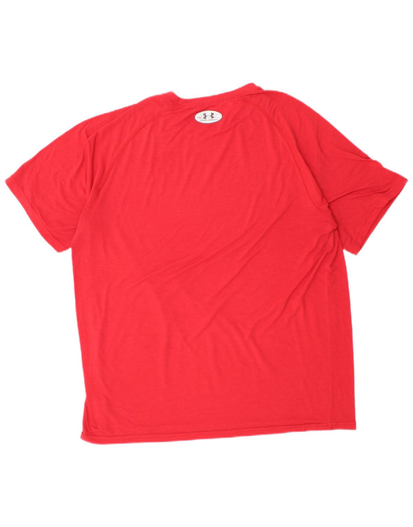 T-shirt da uomo UNDER ARMOUR Heat Gear Top grande rosso in poliestere