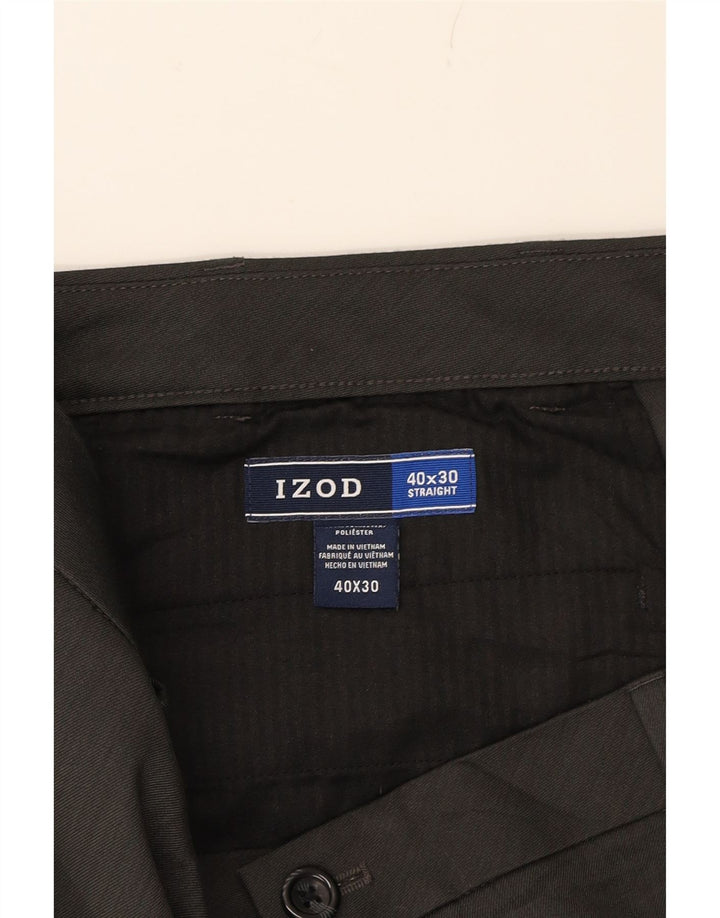 IZOD Mens Straight Chino Trousers W40 L30 Grey Polyester Vintage Izod and Second-Hand Izod from Messina Hembry 