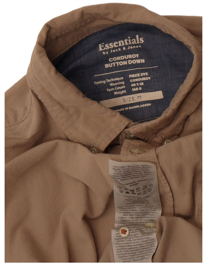 Camicia da uomo in velluto a coste Jack & Jones in cotone beige medio