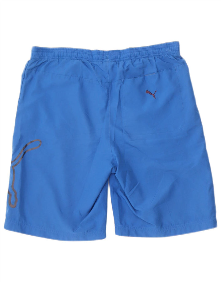 Pantaloncini sportivi grafici Puma da ragazzo 13-14 anni in poliestere blu