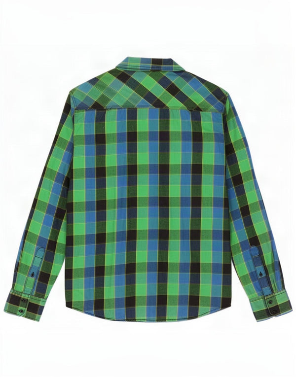 Vans Camicia da uomo in flanella vestibilità regolare in cotone scozzese verde medio