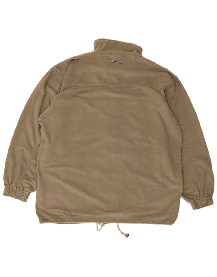 Giacca da ginnastica da uomo in velluto Diadora UK 42 Large in poliestere kaki