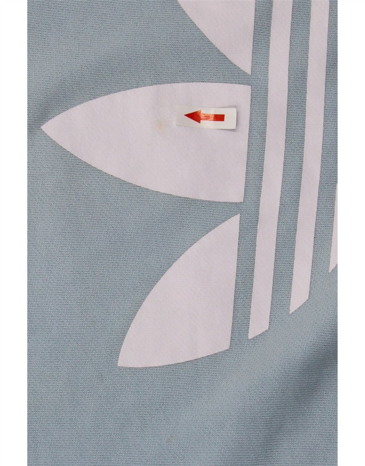Felpa oversize con grafica da donna Adidas UK 8 piccola in cotone blu