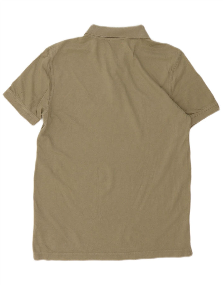 Polo Benetton da uomo in cotone kaki medio