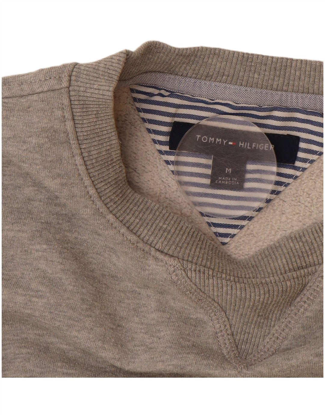 TOMMY HILFIGER Felpa con grafica da donna Maglione UK 14 Cotone grigio medio