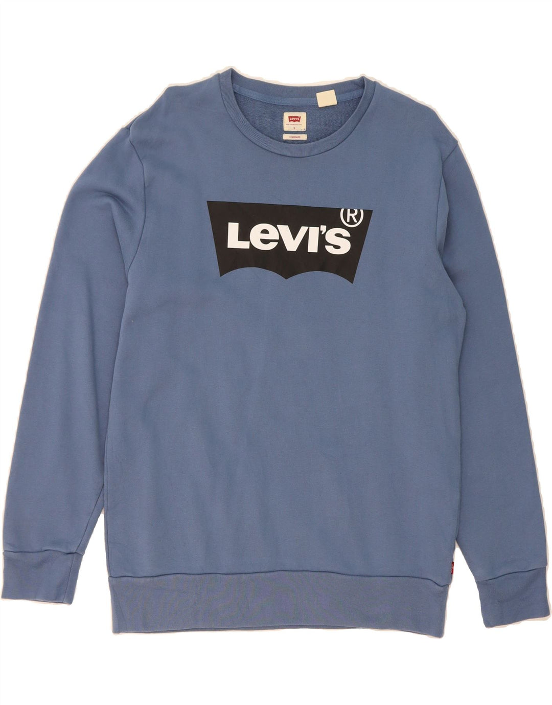 LEVI'S Mens Standard Fit Graphic Sweatshirt Jumper  Small Blue Cotton Vintage Levi's and Second-Hand Levi's from Messina Hembry 