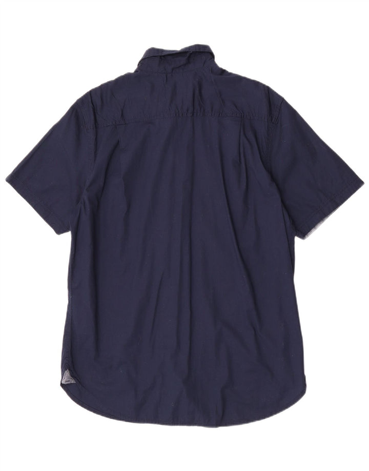 Camicia a maniche corte da uomo Lee in cotone blu navy medio