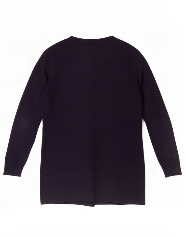Maglione cardigan aperto da donna Marks & Spencer UK 10 piccolo acrilico blu navy