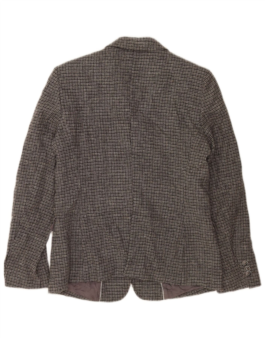 Giacca blazer da donna a 2 bottoni Massimo Dutti EU 42 grande viscosa a quadri grigia
