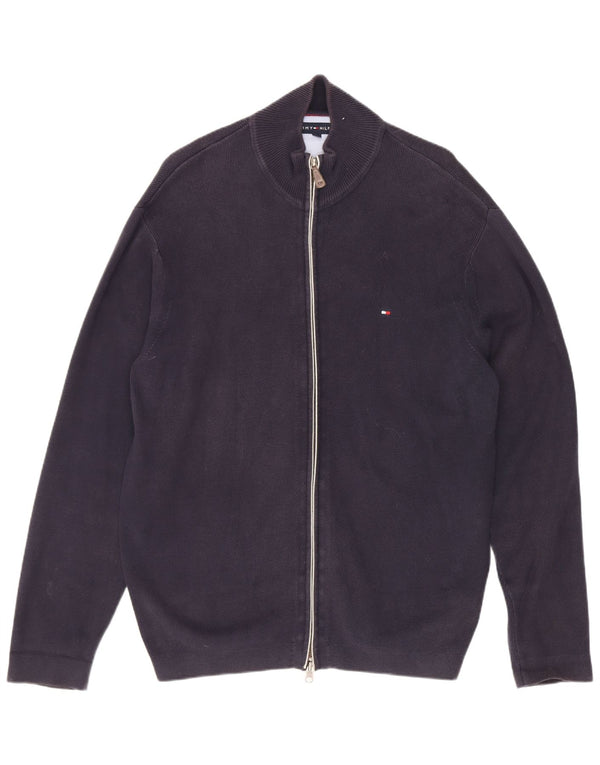 Maglione cardigan da uomo Tommy Hilfiger grande cotone blu navy