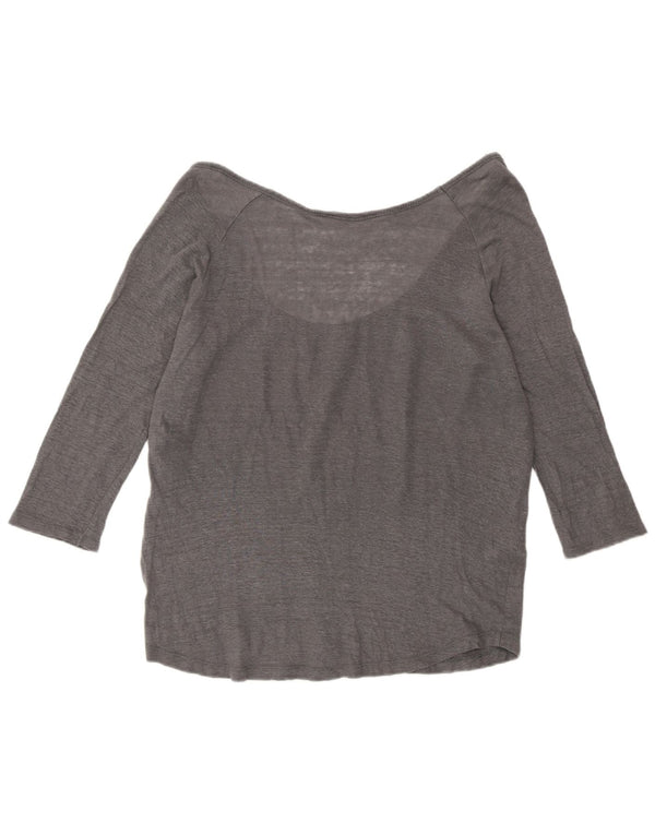 Top Zara Donna Manica 3/4 UK 16 Large Grigio