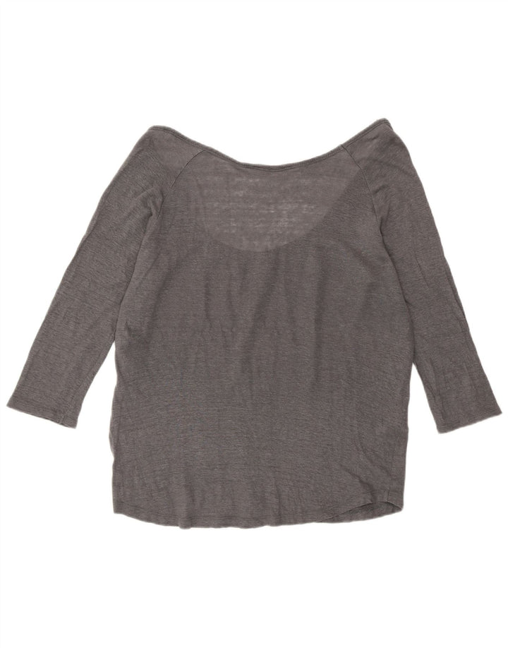 Top Zara Donna Manica 3/4 UK 16 Large Grigio